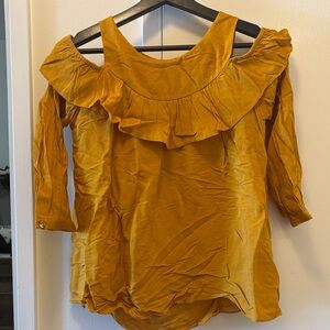 Maeve Golden-mustard  Ruffled Blouse